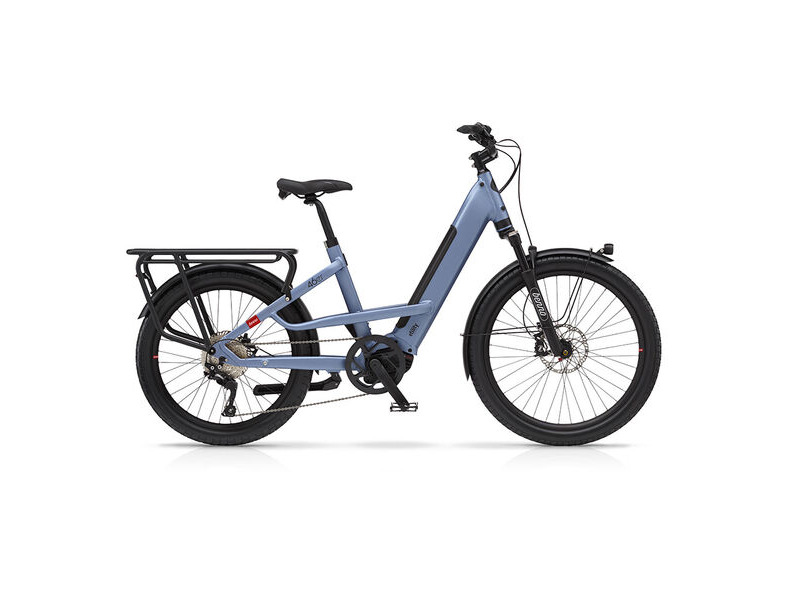 Benno Bikes 46er CX Performance 1x10sp Bike, 250W 85Nm CX Motor, 500Wh Integrated battery, Susp fork, Step-Thru frame Denim Blue click to zoom image