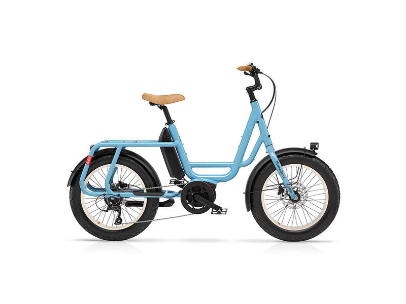 Benno Bikes RemiDemi Performance 1x9sp Cargo Bike, 250W 65Nm Performance Motor, 400Wh battery, Step-Thru frame Dolphin Blue click to zoom image