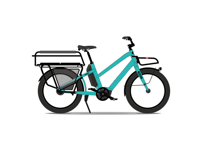 Benno Bikes Boost E CX EVO 5 Easy-On Kit 1x10sp Cargo Bike CX 250W 85Nm Motor, 500Wh Battery, Step-Thru frame, Fully Loaded Aqua Green click to zoom image