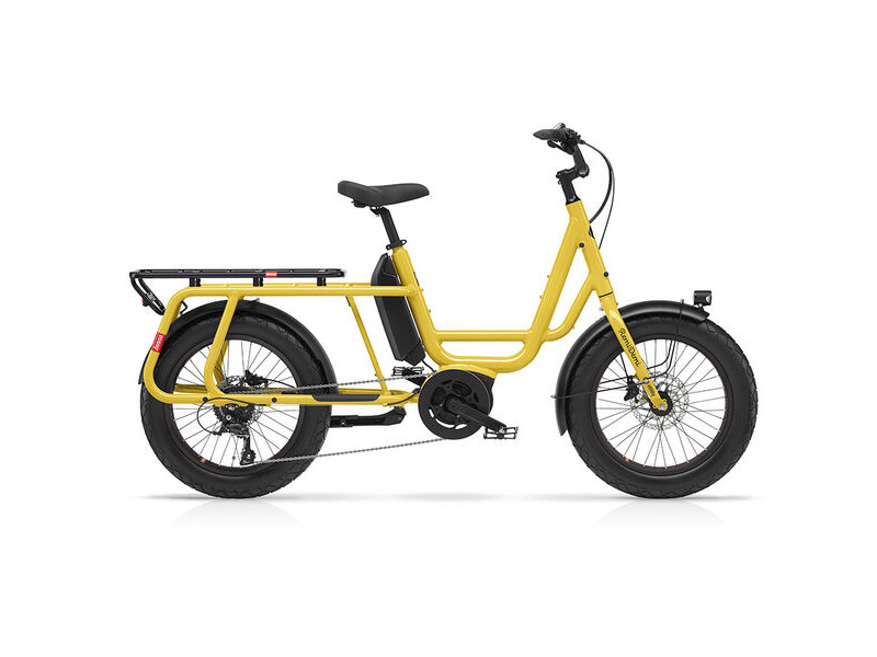 Benno Bikes RemiDemi XL Performance 1x9sp Cargo Bike, 250W 65Nm Performance Motor, 400Wh battery, Easy On frame Turmeric Yellow click to zoom image