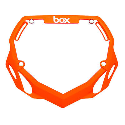 BOX BMX TWO Numberplate 8.25x9.5" Large Orange  click to zoom image