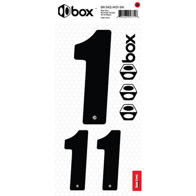 BOX BMX TWO Number Sticker Number for numberplate No1 Black  click to zoom image