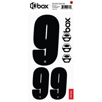 BOX BMX TWO Number Sticker Number for numberplate No9 Black  click to zoom image