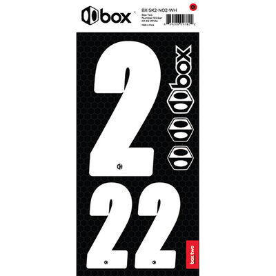BOX BMX TWO Number Sticker Number for numberplate No2 White  click to zoom image